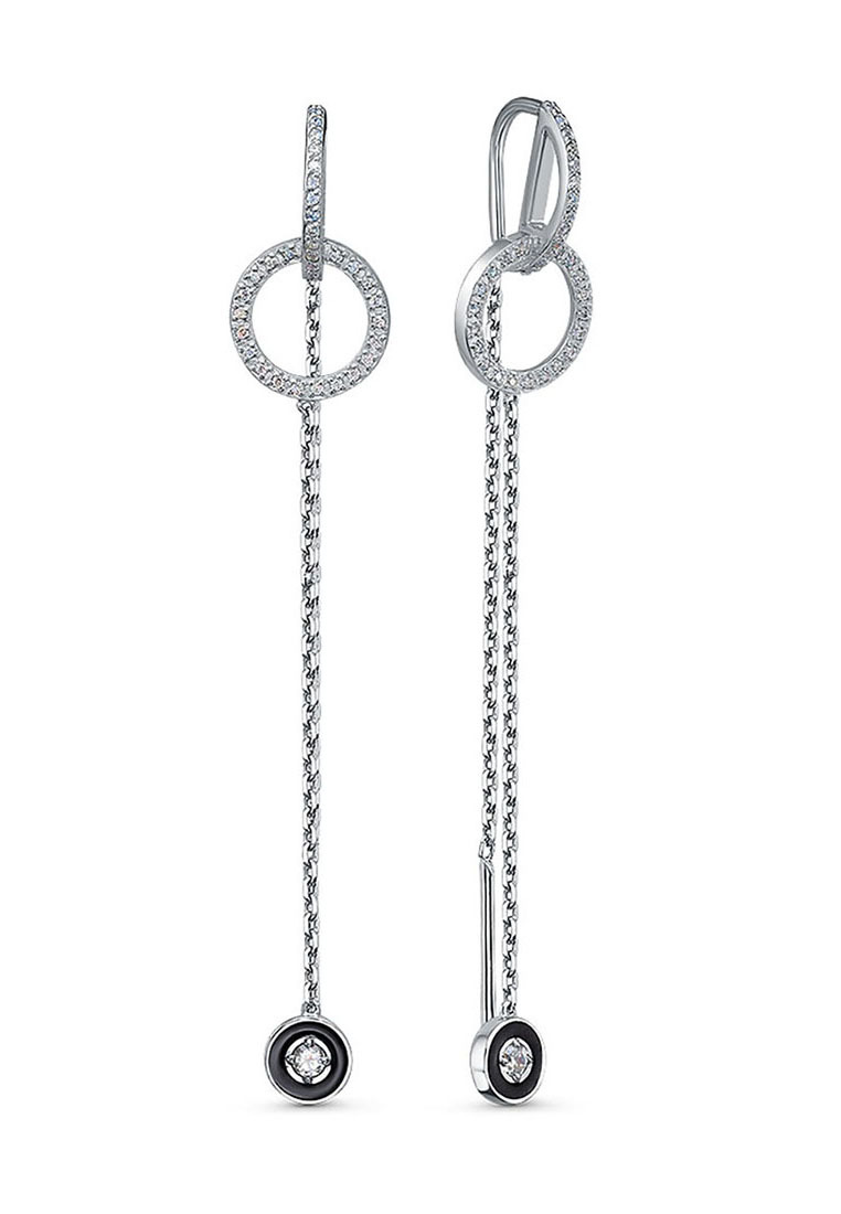 

Серьги подвески из серебра с фианитом/эмалью Kari Jewelry 3141028111, 3141028111