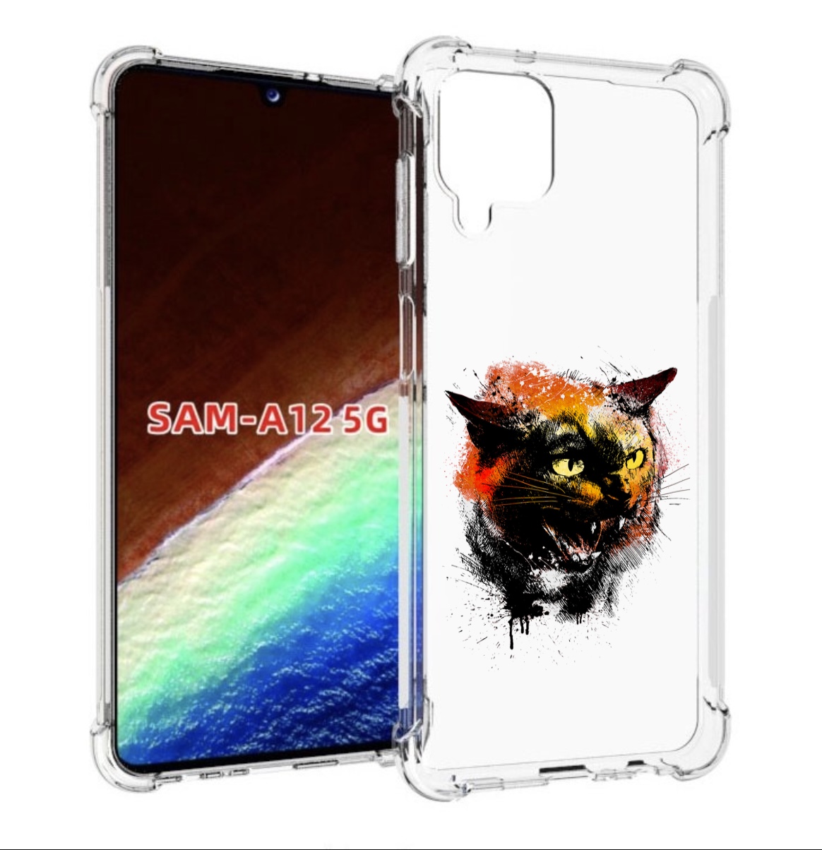 

Чехол MyPads сиамский кот для Samsung Galaxy A12 (SM-A125F) 2020/21/A12 Nacho SM-A127F, Прозрачный, Tocco