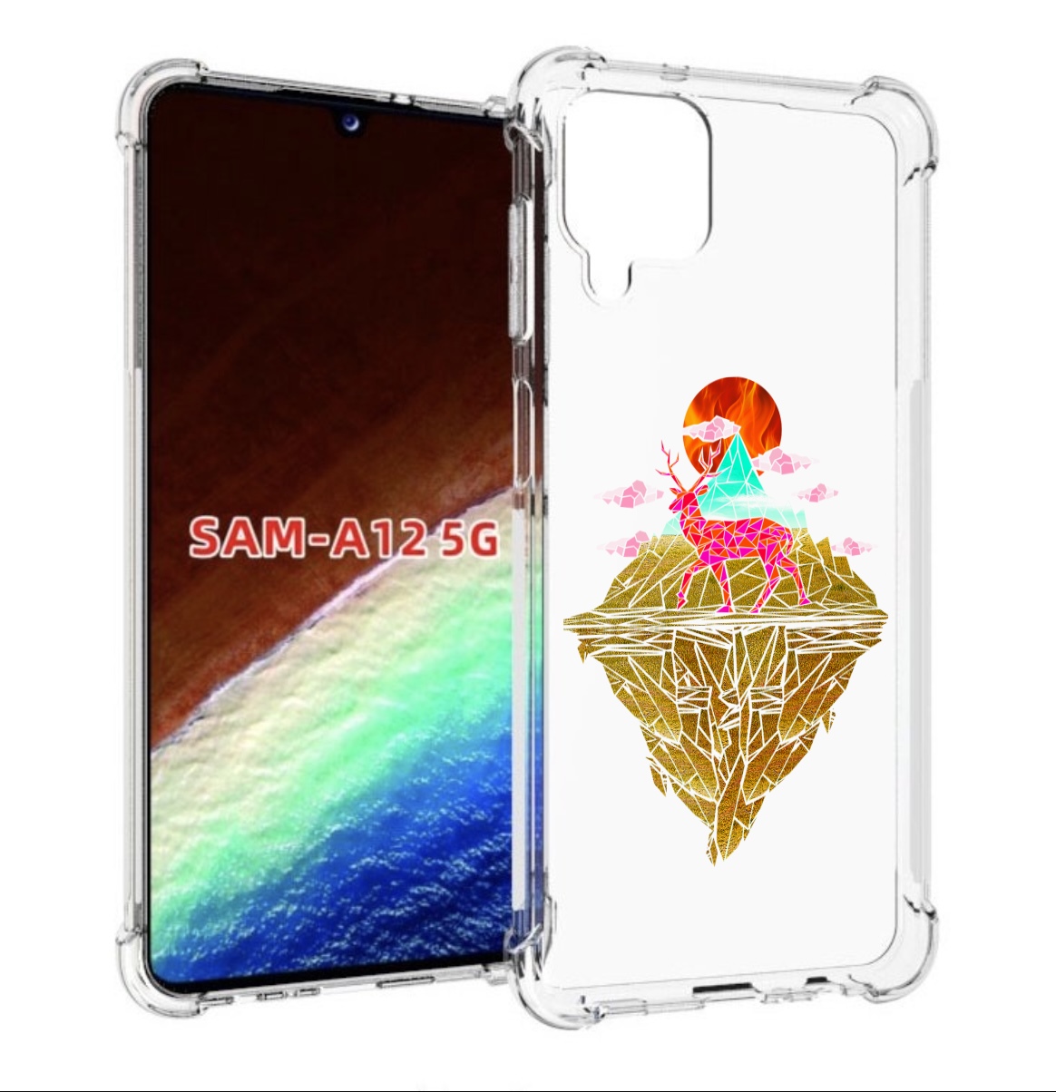 

Чехол MyPads розовый олень абстракция для Samsung Galaxy A12 (SM-A125F) 2020/21, Прозрачный, Tocco