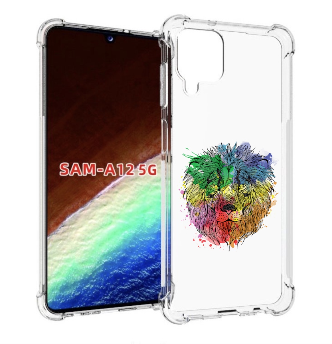 

Чехол MyPads разноцветный гордый лев для Samsung Galaxy A12 (SM-A125F) 2020/21, Прозрачный, Tocco