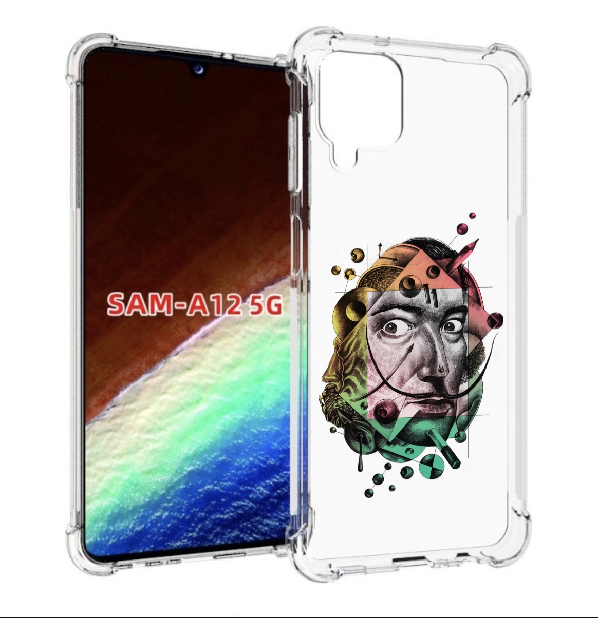 

Чехол MyPads разноцветное лицо абстракция для Samsung Galaxy A12 (SM-A125F) 2020/21, Прозрачный, Tocco