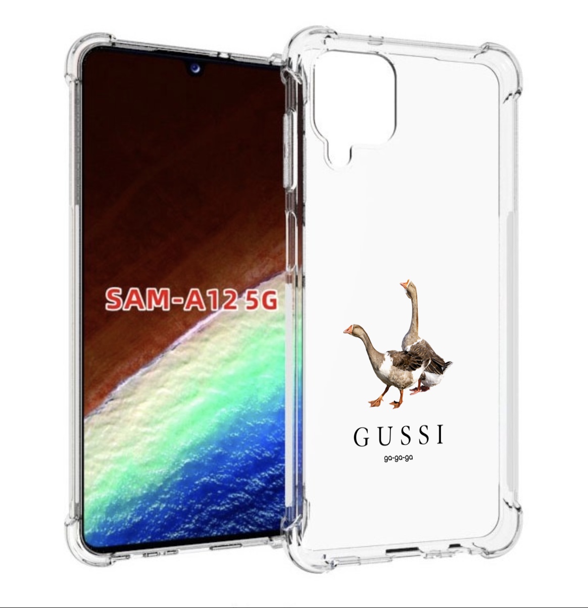 

Чехол MyPads Гусси бренд для Samsung Galaxy A12 (SM-A125F) 2020/21/A12 Nacho SM-A127F, Прозрачный, Tocco