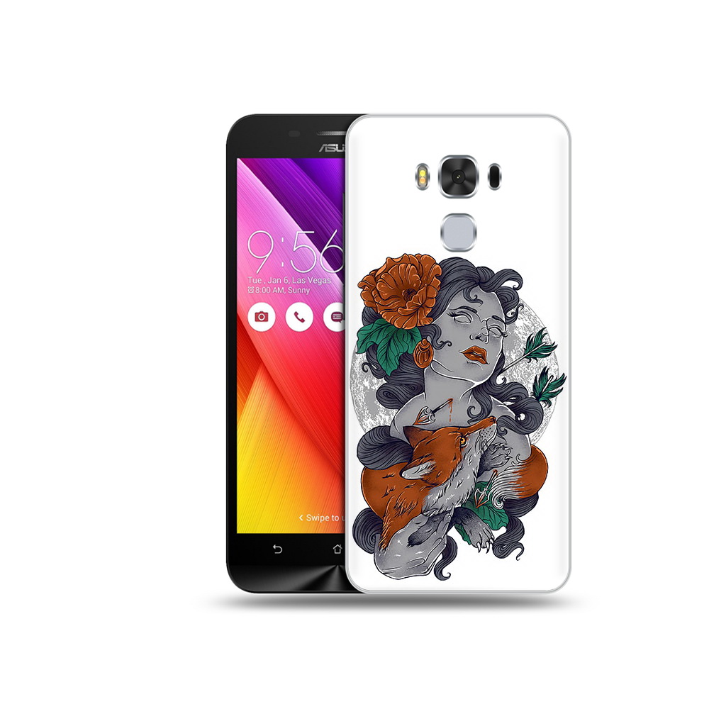 Чехол MyPads Tocco для Asus ZenFone 3 темная девушка с лисой (PT49951.654.639)