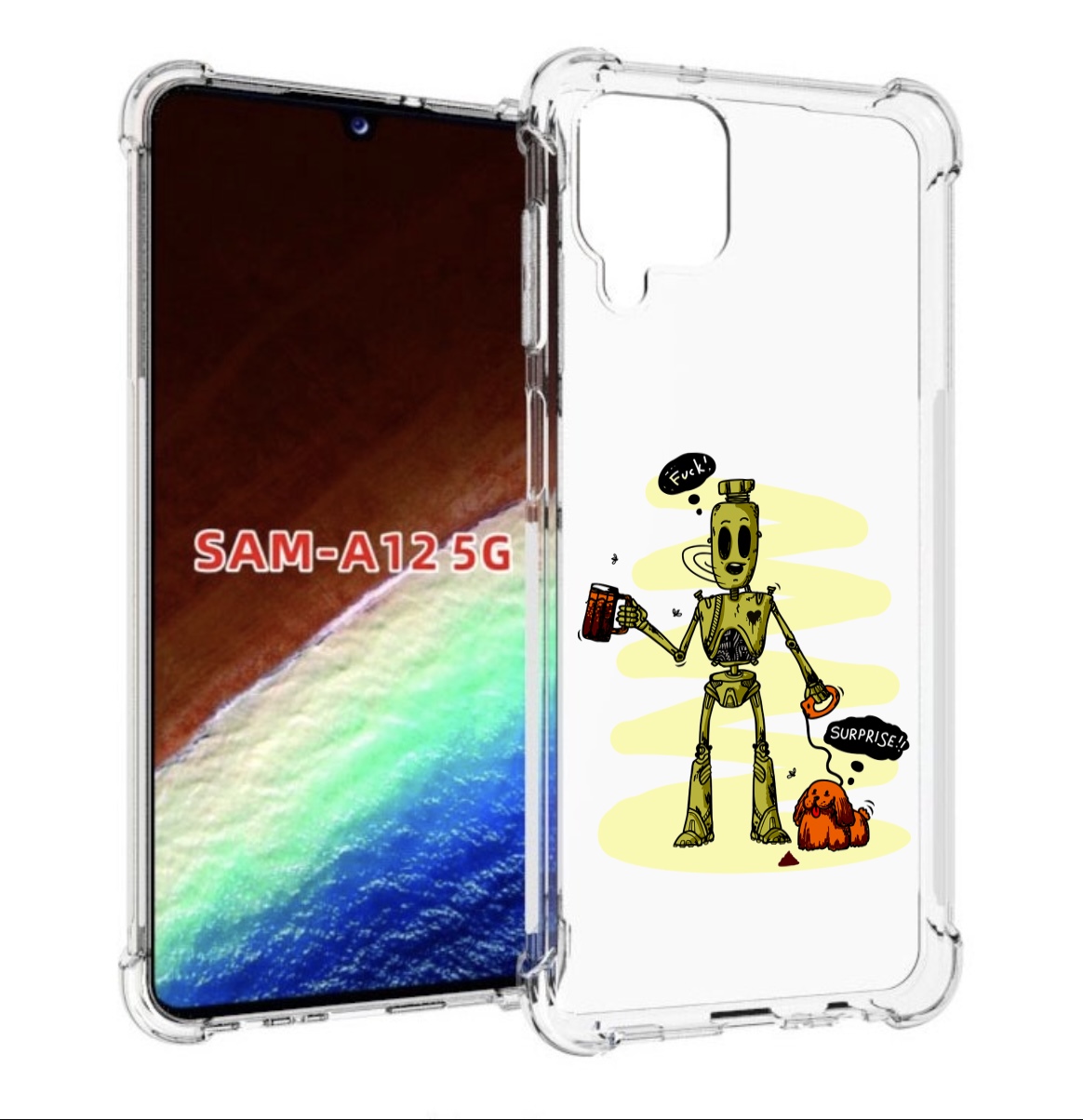 

Чехол MyPads прикольный робот для Samsung Galaxy A12 (SM-A125F) 2020/21/A12 Nacho SM-A127F, Прозрачный, Tocco