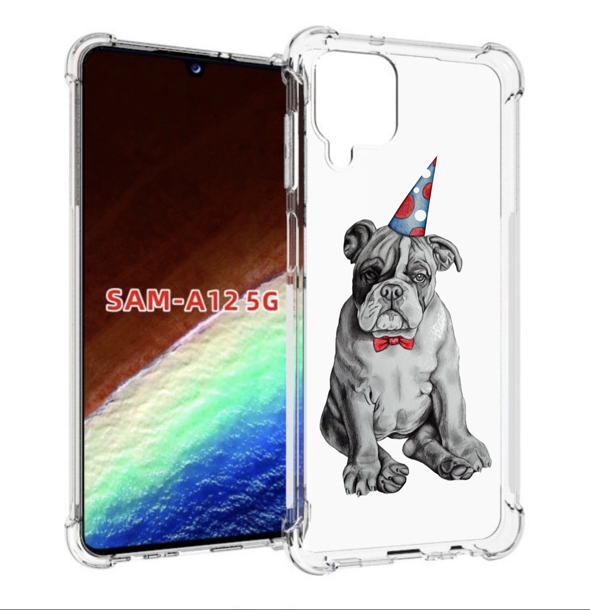 

Чехол MyPads праздничный щенок для Samsung Galaxy A12 (SM-A125F) 2020/21, Прозрачный, Tocco