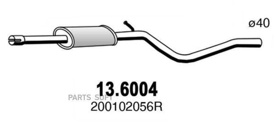 

Глушитель средняя часть DACIA ASSO 136004