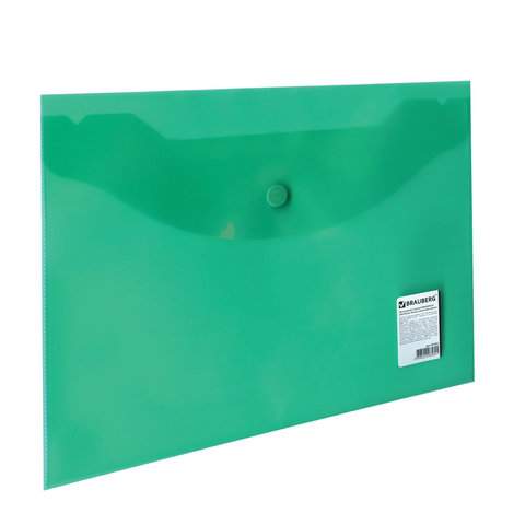

Папка-конверт с кнопкой Brauberg 224025, 10 штук, Зеленый