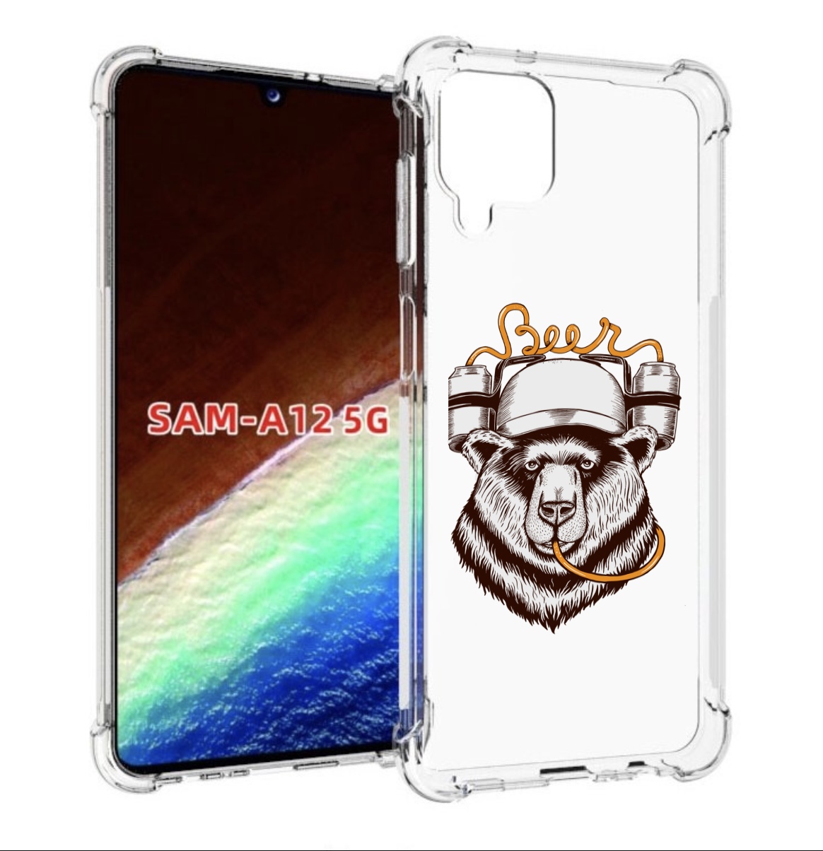 

Чехол MyPads пивной медведь для Samsung Galaxy A12 (SM-A125F) 2020/21/A12 Nacho SM-A127F, Прозрачный, Tocco