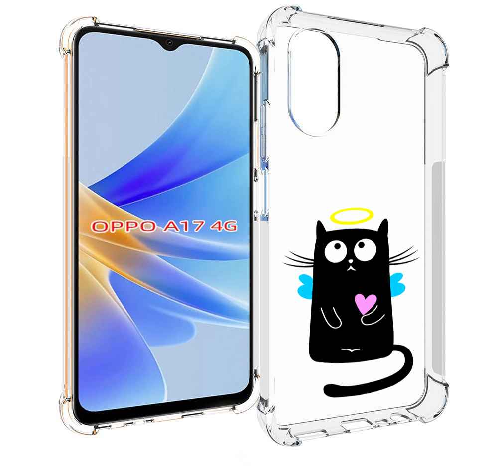 

Чехол MyPads Кот ангелок для OPPO A17, Прозрачный, Tocco