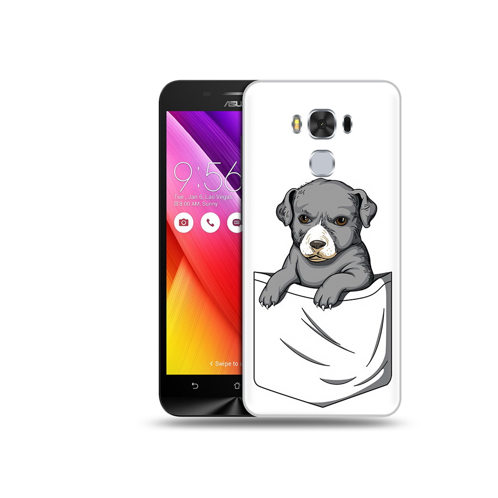 

Чехол MyPads Tocco для Asus ZenFone 3 собачка в кармане (PT49951.654.611), Прозрачный, Tocco
