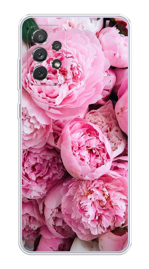 

Чехол на Samsung Galaxy A73 "Розовые пионы", Бежевый;розовый, 2104650-2