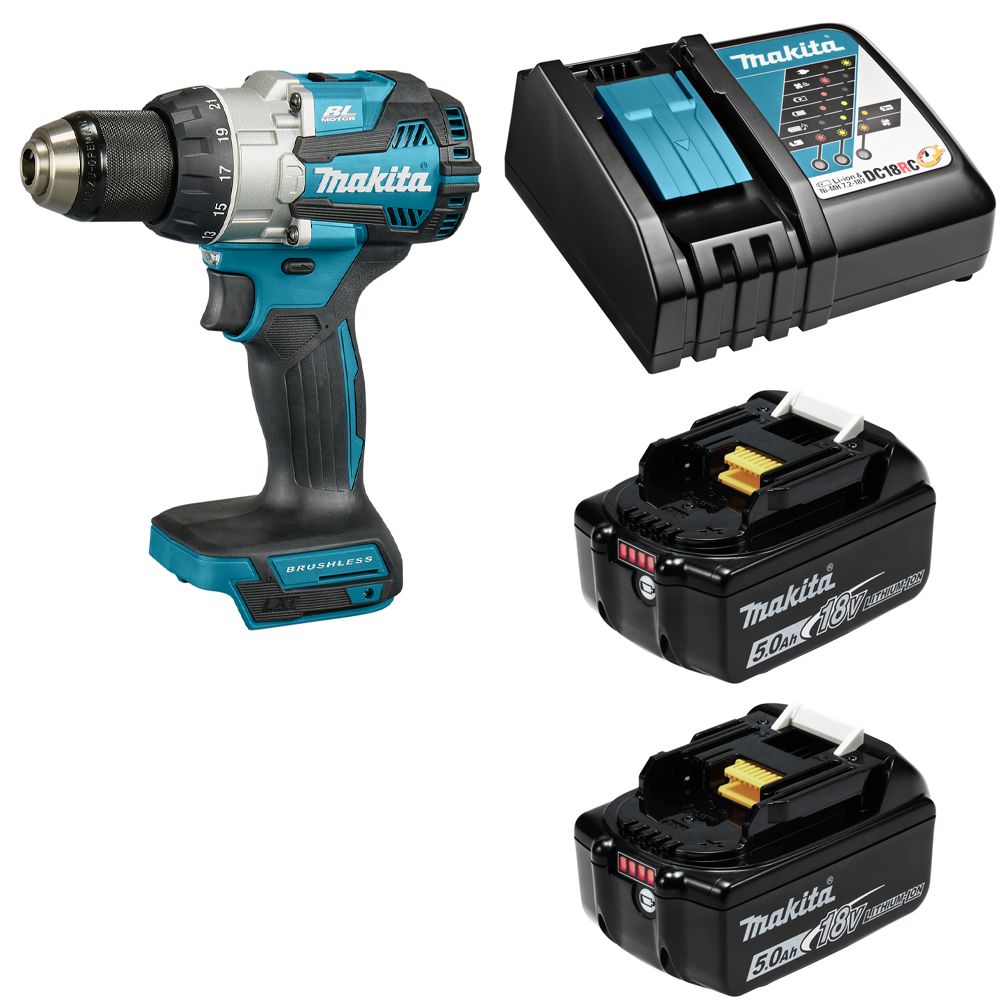 

Дрель-шуруповерт ударная аккумуляторная Makita DHP489RTE, акк 2х5Ач, з/у