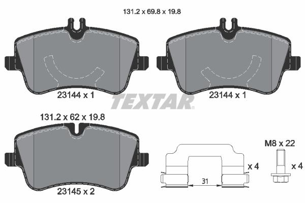 

Тормозные колодки Textar дисковые 2314401