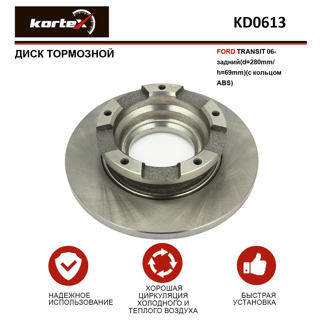 

Диск тормозной Kortex для Ford Transit 06- задний d-280 мм h-69 ммс кольцом ABS