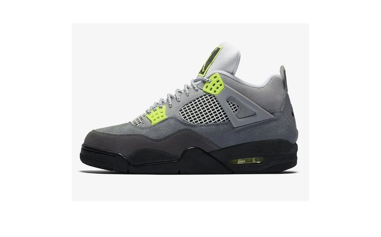 

Кроссовки унисекс Nike Air Jordan 4 Retro SE 95 Neon серые 37 RU, Air Jordan 4 Retro SE 95 Neon