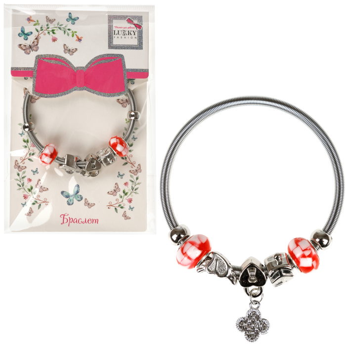 

Детский браслет Lukky Fashion браслет а-ля Пандора метал с шармами марбелизованными, Т24666