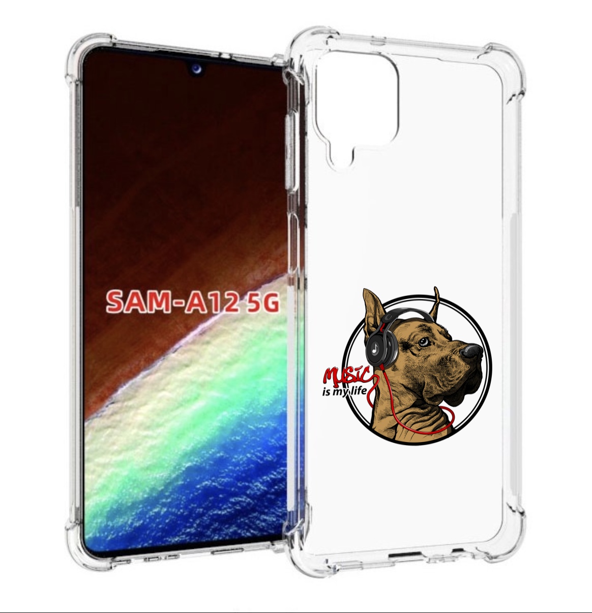 

Чехол MyPads музыкальная собака для Samsung Galaxy A12 (SM-A125F) 2020/21, Прозрачный, Tocco