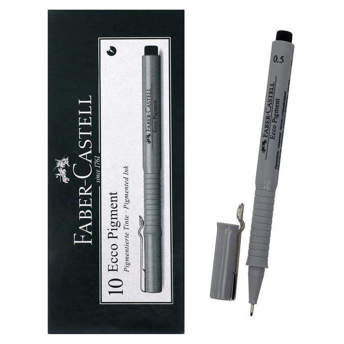

Ручка капиллярная для черчения и рисования Faber-Castell линер Ecco Pigment 0.5 мм, пигмен, Ecco Pigmen