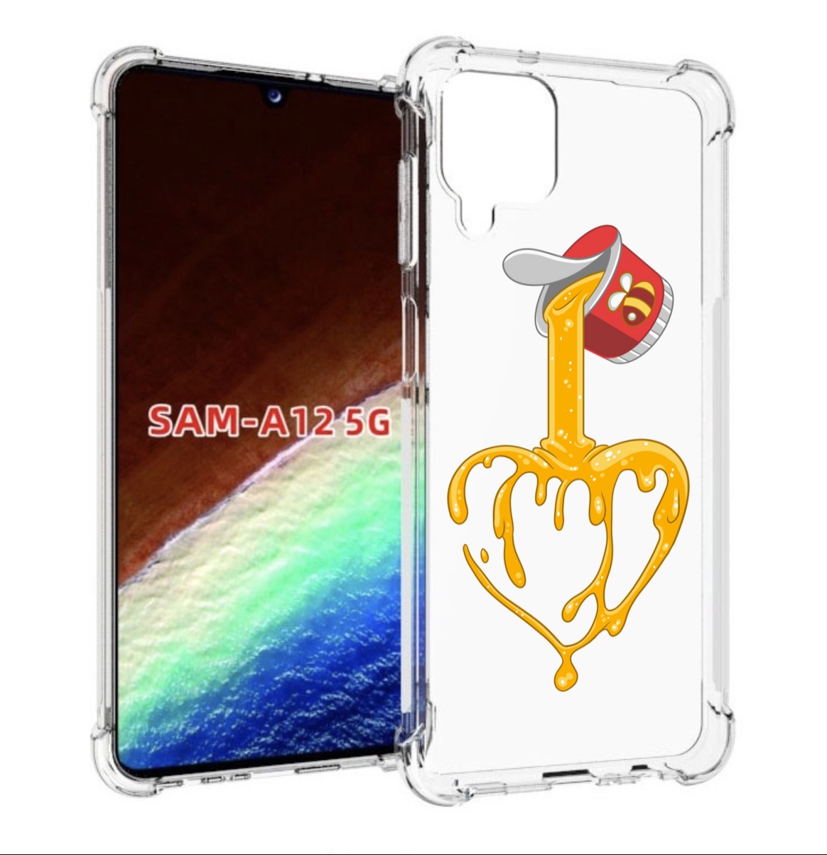 

Чехол MyPads медовое сердце для Samsung Galaxy A12 (SM-A125F) 2020/21/A12 Nacho SM-A127F, Прозрачный, Tocco