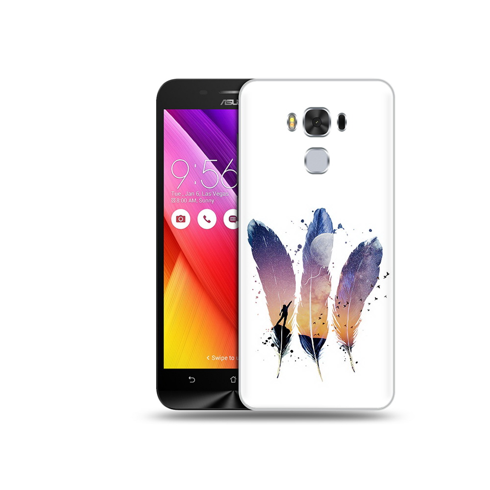 

Чехол MyPads Tocco для Asus ZenFone 3 небесные перья (PT49951.654.519), Прозрачный, Tocco