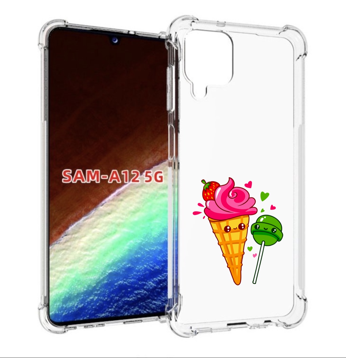 

Чехол MyPads Вкусняшки для Samsung Galaxy A12 (SM-A125F) 2020/21/A12 Nacho SM-A127F, Прозрачный, Tocco
