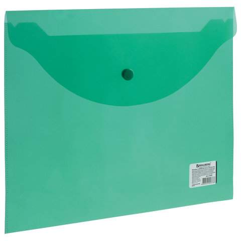 

Папка-конверт с кнопкой Brauberg 221635, 15 штук, Зеленый