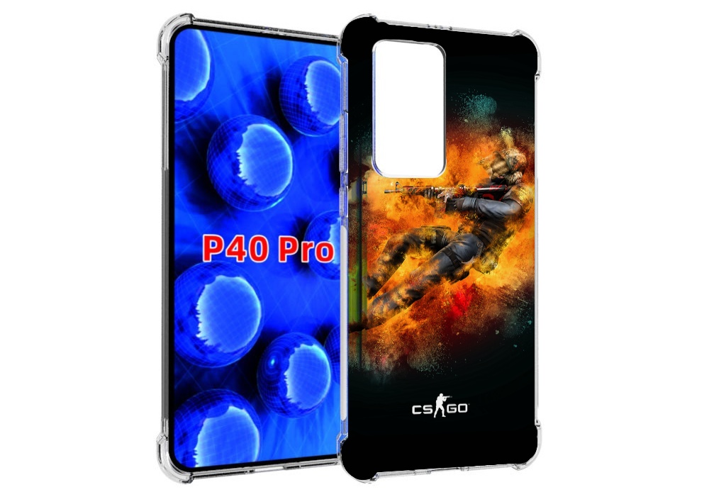 Чехол MyPads CS-go-Контр-террорист мужской для Huawei P40 Pro противоударный