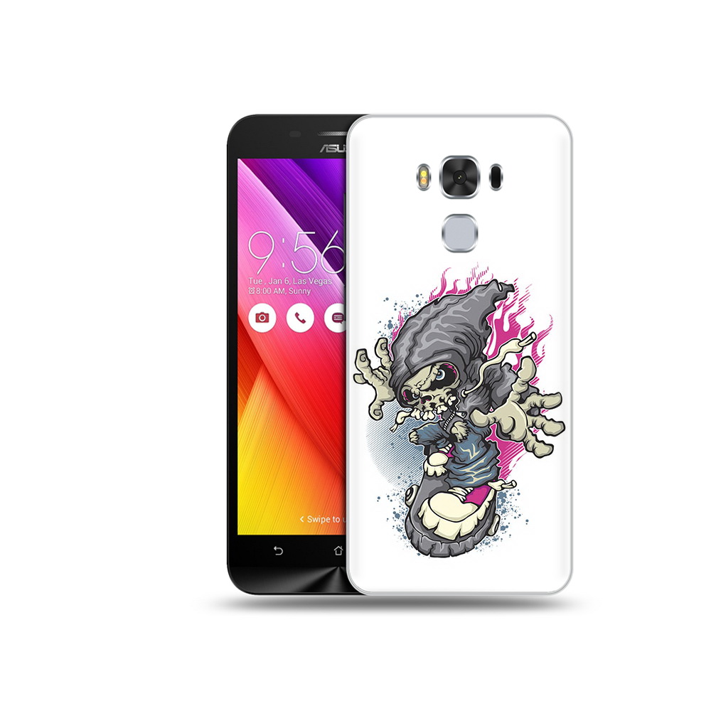 фото Чехол mypads tocco для asus zenfone 3 нарисованный скелет на скейт борде (pt49951.654.512)