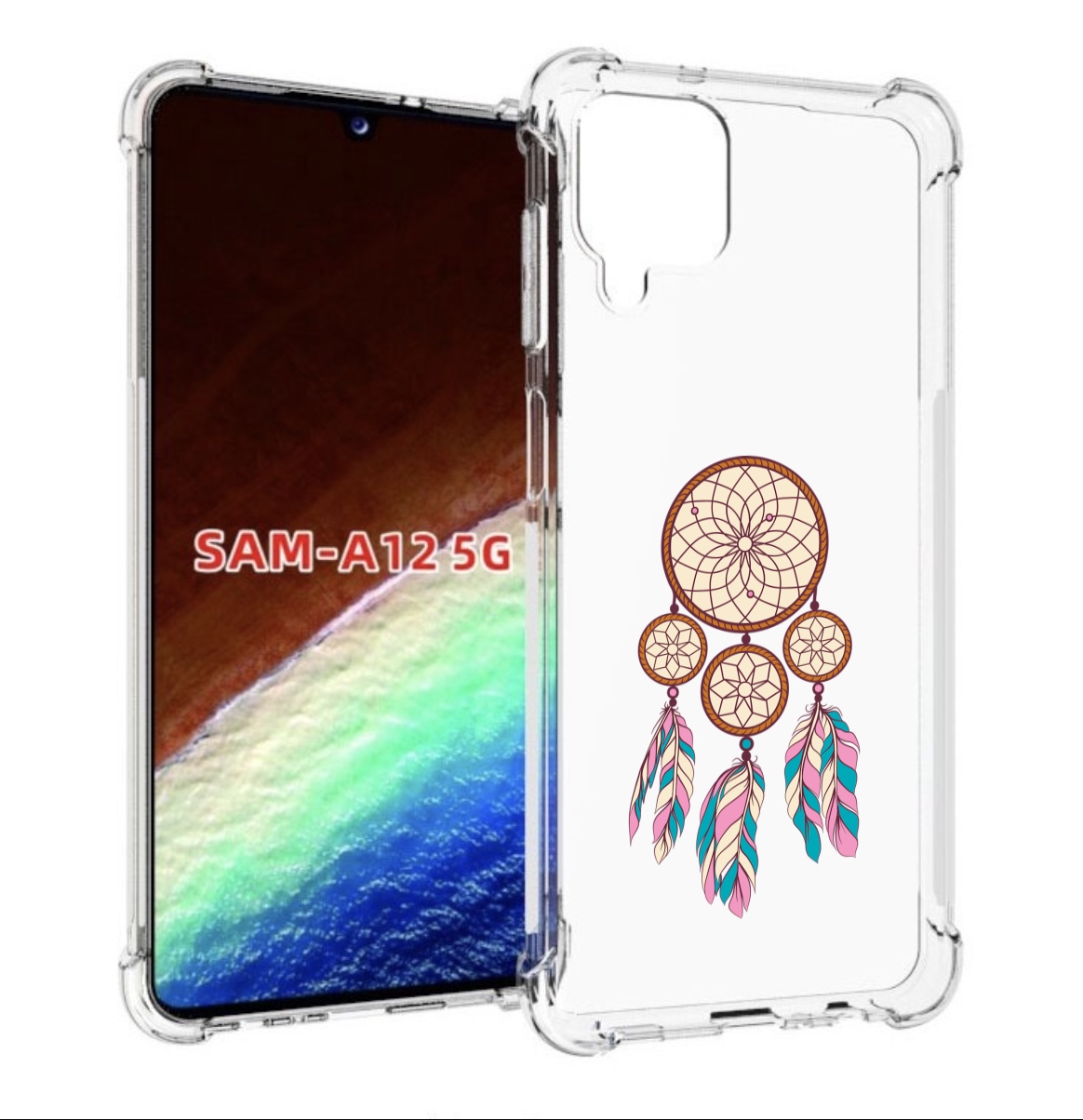 

Чехол MyPads ловец снов бежевый для Samsung Galaxy A12 (SM-A125F) 2020/21, Прозрачный, Tocco