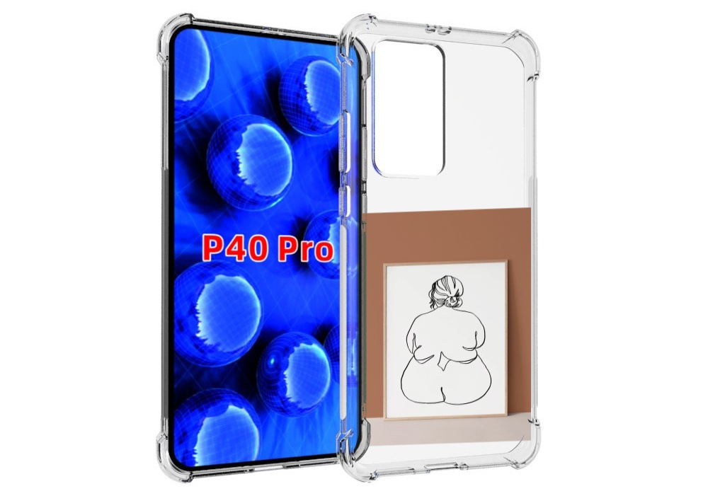 

Чехол MyPads Body Positive Female Figure Line Art женский для Huawei P40 Pro противоуда, Прозрачный, Tocco