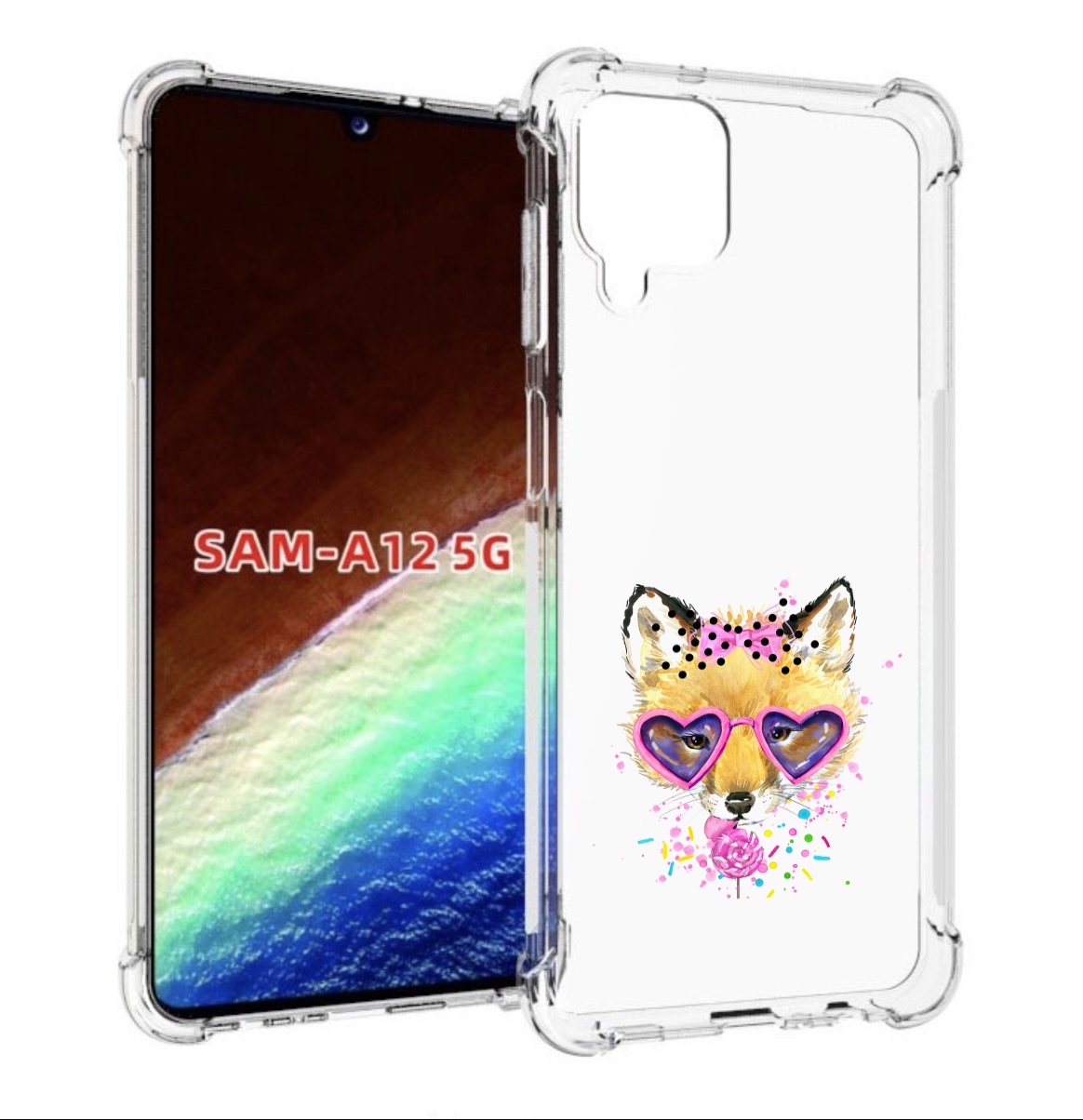 

Чехол MyPads лисенок с бантиком для Samsung Galaxy A12 (SM-A125F) 2020/21, Прозрачный, Tocco