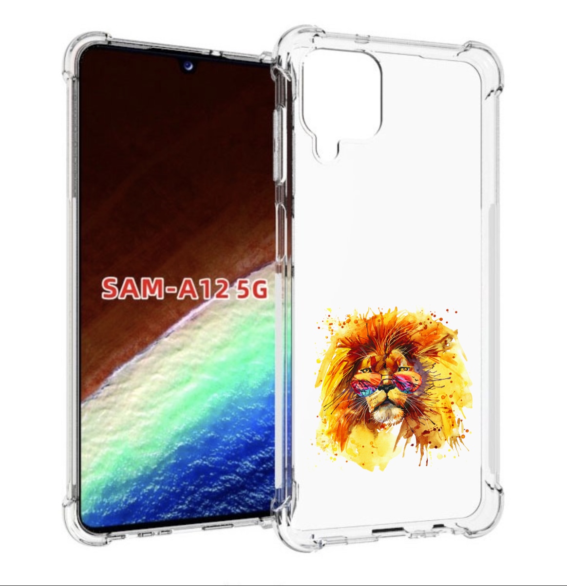 Чехол MyPads лев в очках для Samsung Galaxy A12 (SM-A125F) 2020/21/A12 Nacho SM-A127F