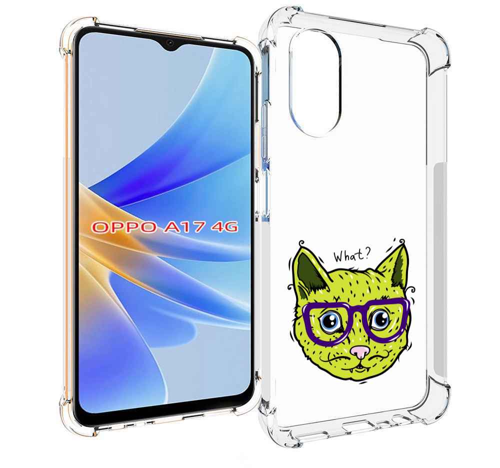 

Чехол MyPads Зеленый кот для OPPO A17, Прозрачный, Tocco
