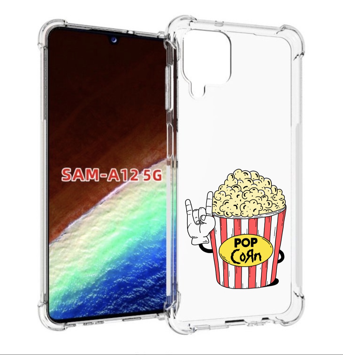 

Чехол MyPads крутой попкорн для Samsung Galaxy A12 (SM-A125F) 2020/21/A12 Nacho SM-A127F, Прозрачный, Tocco