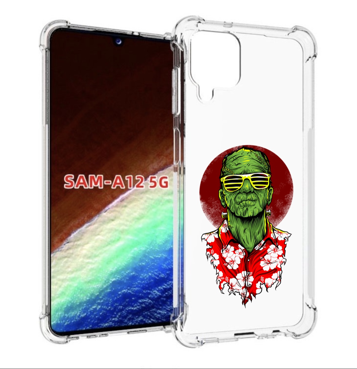 

Чехол MyPads крутой зеленый мужчина в очках для Samsung Galaxy A12 (SM-A125F) 2020/21, Прозрачный, Tocco