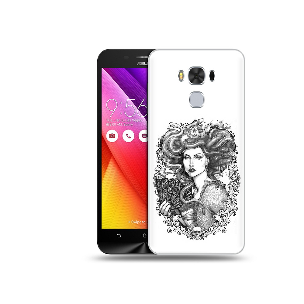 Чехол MyPads Tocco для Asus ZenFone 3 медуза черно белый (PT49951.654.472)