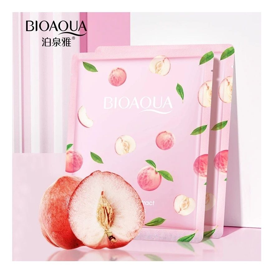 

Маска тканевая для лица BioAqua Персик восстанавливающая для всех типов кожи 25 г