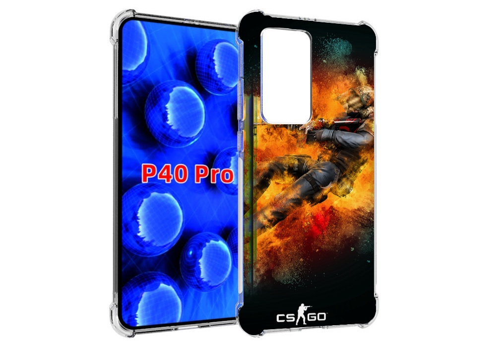 Чехол MyPads CS-go Контр-террорист для Huawei P40 Pro противоударный