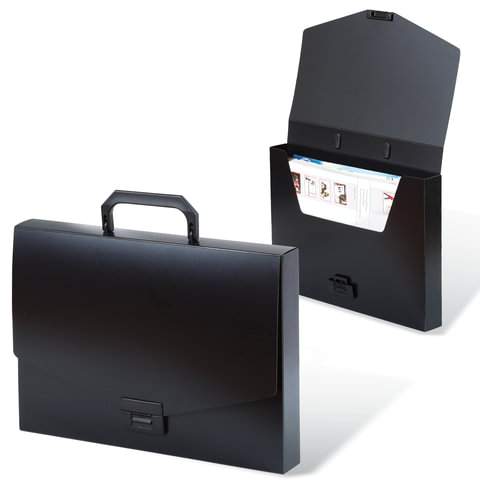 

Папка-портфель Brauberg 221202, 3 штуки, Черный
