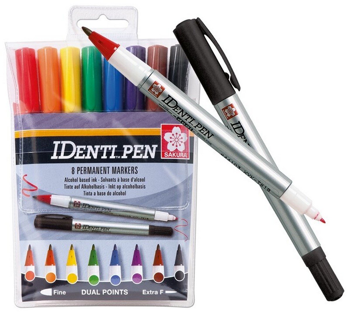 

Набор перманентных маркеров Sakura IDENTI PEN для декорирования и маркировки (8 цветов)