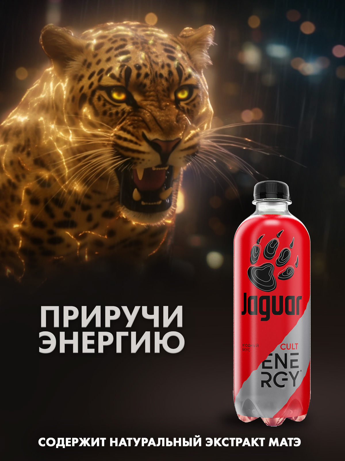 Энергетический напиток Jaguar Cult energy, 0,47 л х 12 шт