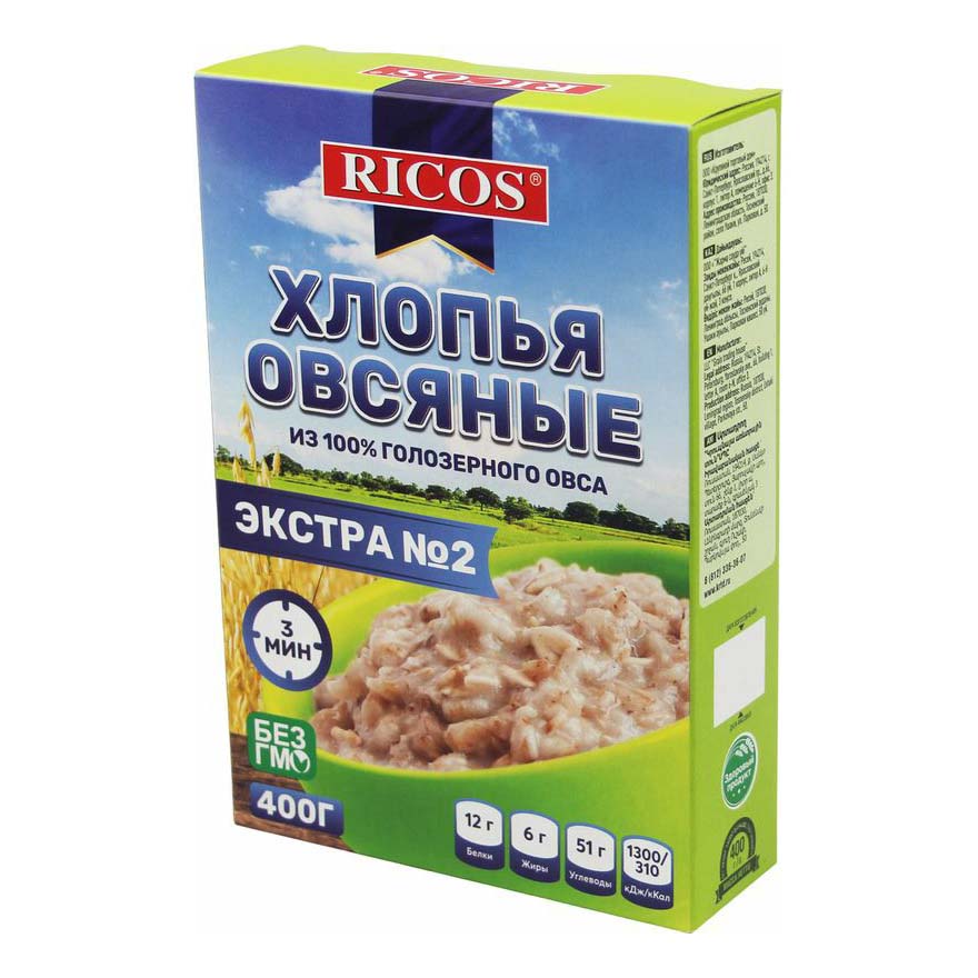 

Хлопья овсяные Ricos экстра №2 400 г