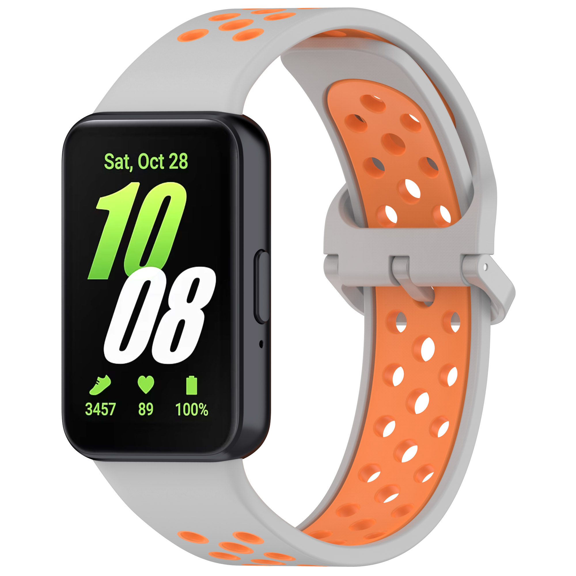 

Двухцветный силиконовый ремешок для Samsung Galaxy Fit 3, серо-оранжевый, Серый;оранжевый, Galaxy Fit 3