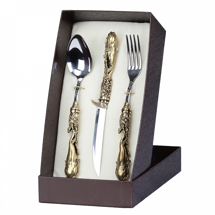 

Набор столовых предметов Хитрый сом (в футляре)