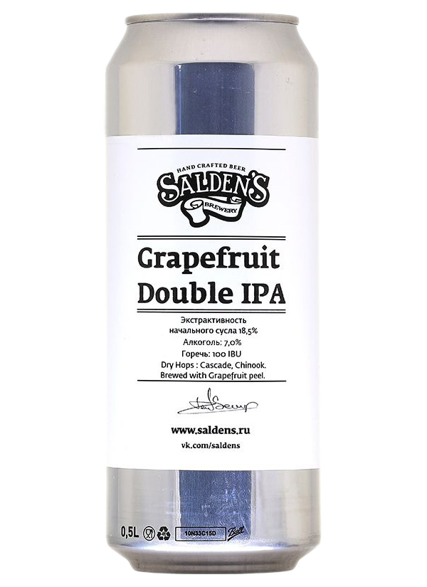 

Салденс Грейпфрут Дабл ИПА / Salden's Grapefruit Double IPA ж/б (0,5 л.), Светлое