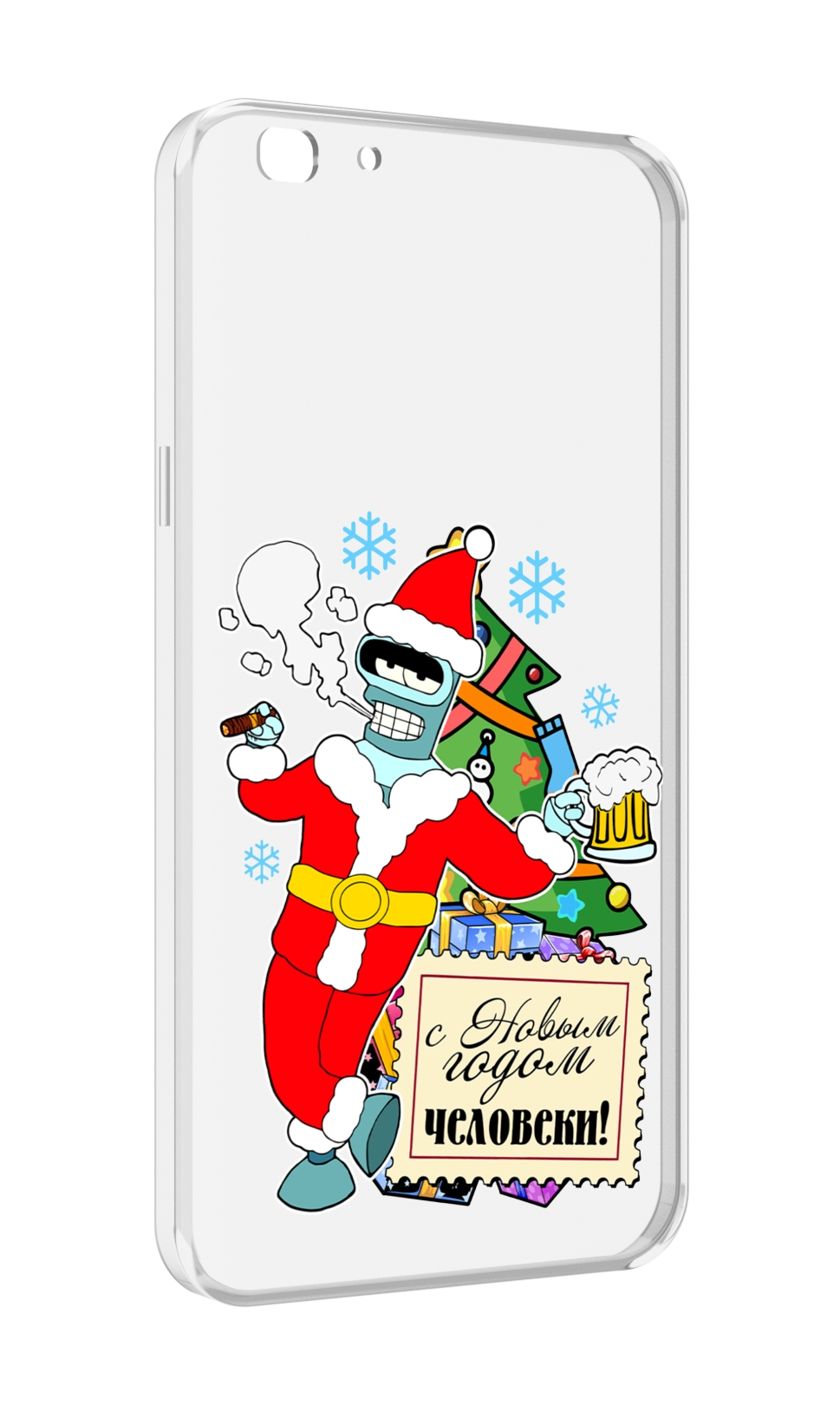 

Чехол MyPads С новым годом человеки для Oppo A77/F3 (2017 год), Прозрачный, Tocco