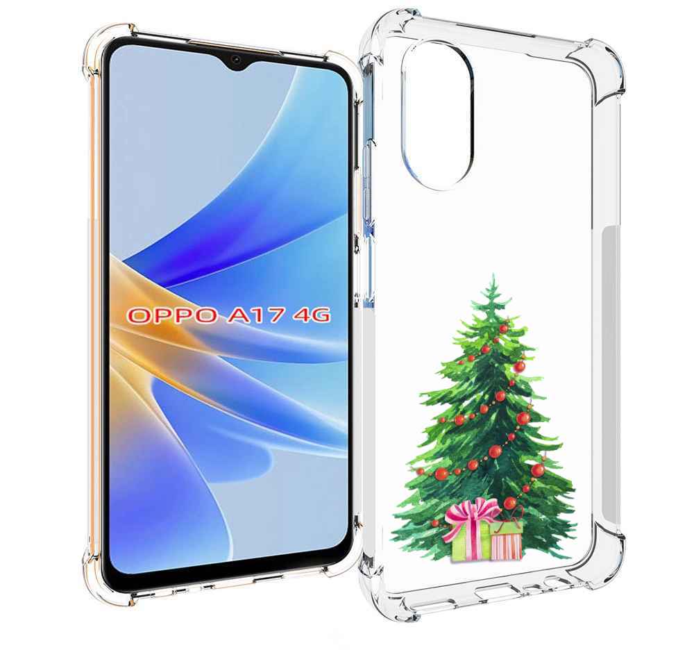 

Чехол MyPads Елка новогодняя с подарками акварель для OPPO A17, Прозрачный, Tocco