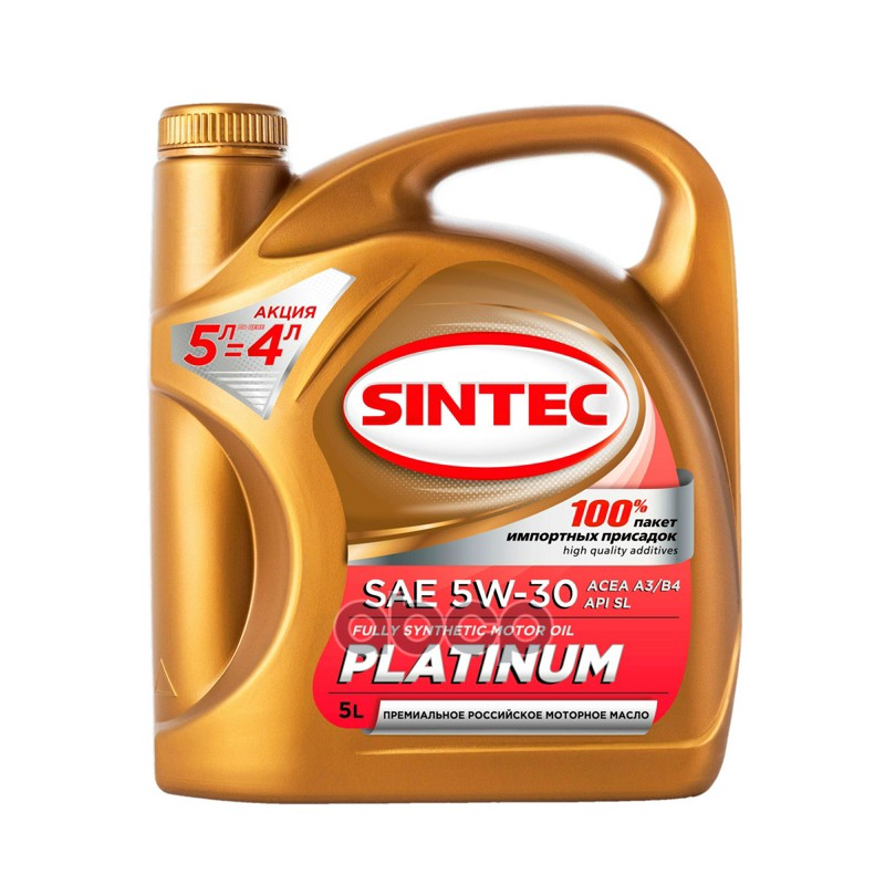 фото Sintec масло sintec 5/30 платинум sl/cf синтетическое 5 л