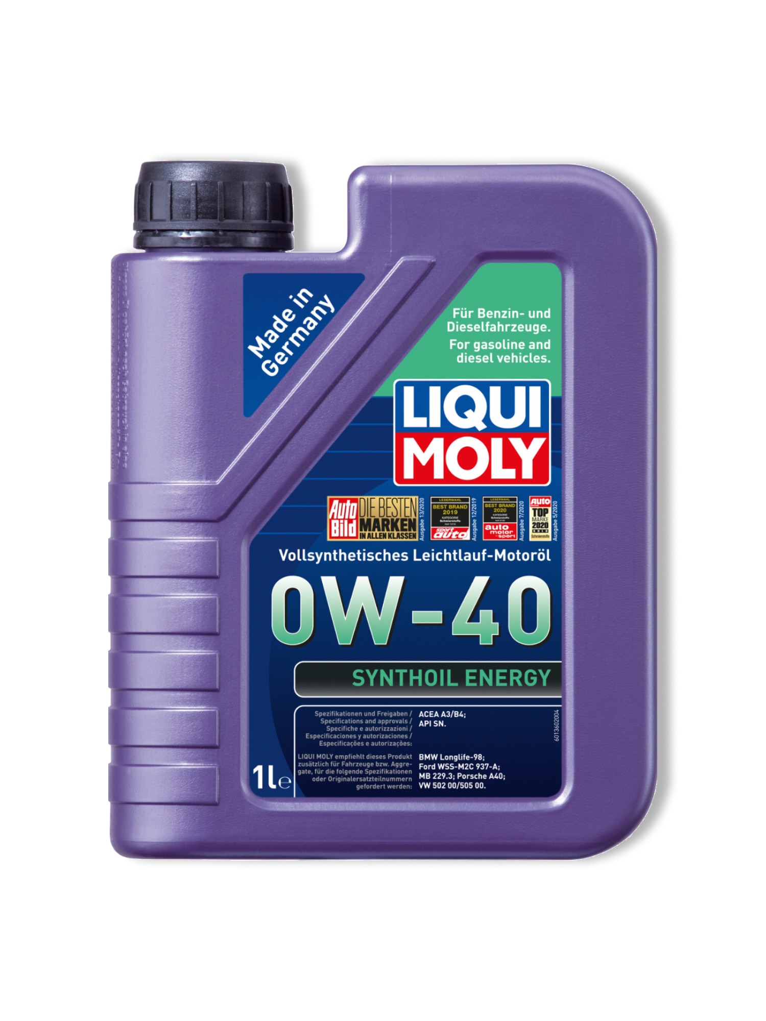 фото Синтетическое моторное масло liqui moly synthoil energy 0w-40 1 л (9514)