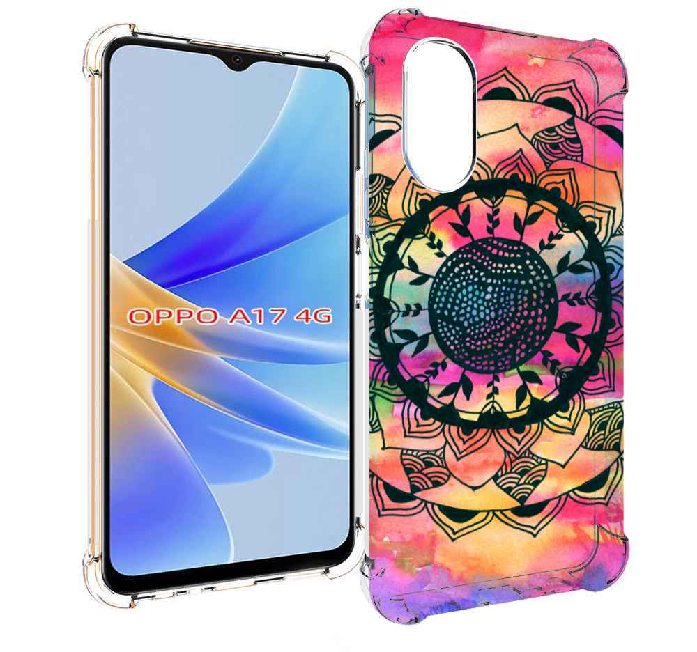 

Чехол MyPads яркая абстракция круглый цветок для OPPO A17, Прозрачный, Tocco